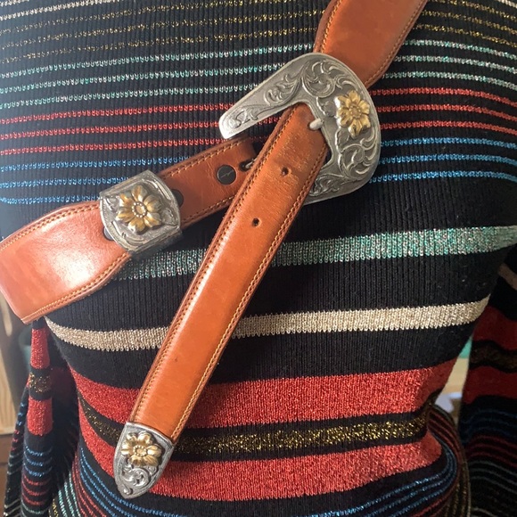 genuine leather belt with western buckle - Picture 1 of 4